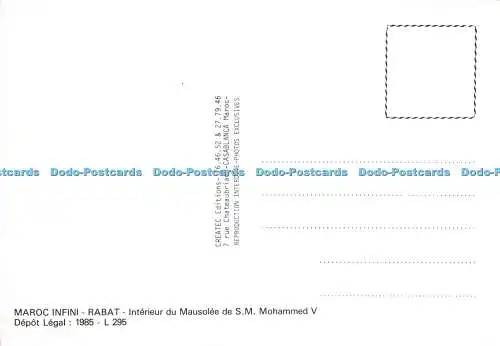 D082704 Maroc Infini. Rabat. Interieur du Mausolee de S.M. Mohammed V. Createc