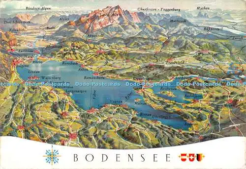 D081320 Bodensee. J. Eberl. H. Berann. Risch Lau