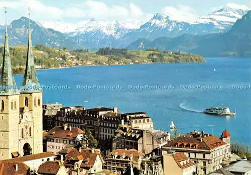 D078670 Luzern. Hofkirche mit Alpenpanorama. Globetrotter G.m.b.H