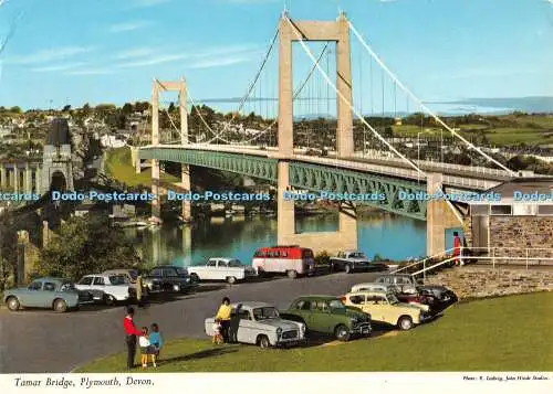 D080372 Devon. Tamar Brücke. Plymouth. John Hinde. E. Ludwig. 1973