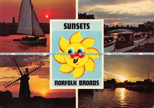 D083815 Norfolk Broads. Sonnenuntergänge. Acle Bridge. Don Zubehör. John Hinde. D.C. Pr