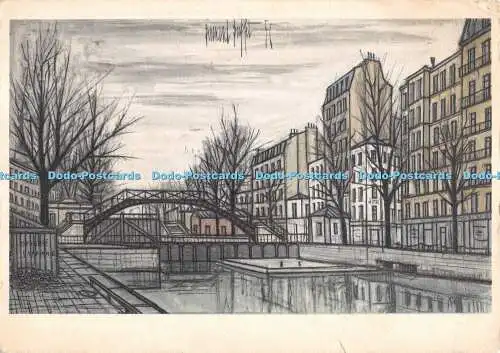 D110043 463. B. Buffet. Paris. Le Canal Saint Martin. A.D.A.G.P. Fernand Hazan