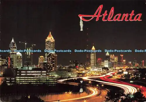 D179742 Atlanta. Georgia funkelt in der Nacht. Luftaufnahmen. Ste