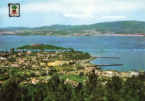 D179954 Vigo. Von la Madroa. Blick auf Monte de la Guia und Flussmündung. Pergamin