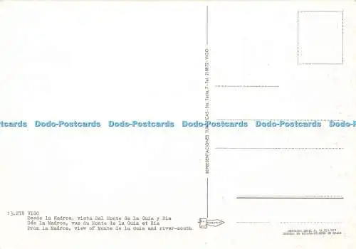 D179954 Vigo. Von la Madroa. Blick auf Monte de la Guia und Flussmündung. Pergamin