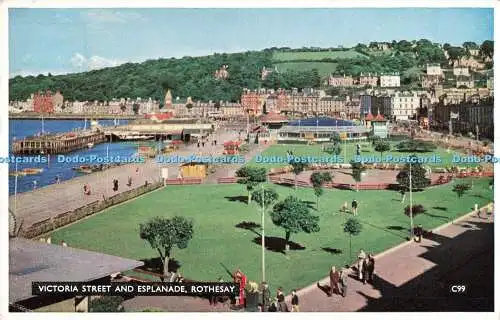 R198085 Victoria Street and Esplanade Rothesay Hendersons Coloured Series 1955