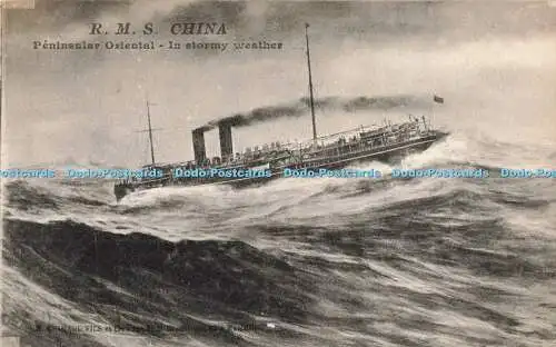 R198317 R M S Chine Peninsular Oriental In stormy weather H Grimaul Fils