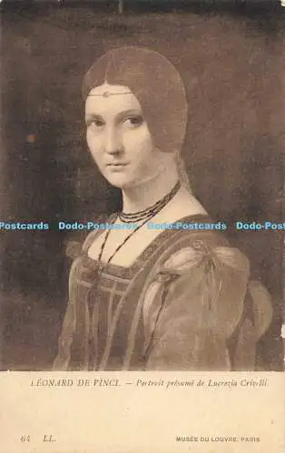 R202839 Leonard de Vinci Portrait presume de Lucrezia Crivelli 64 LL Musee du Lo