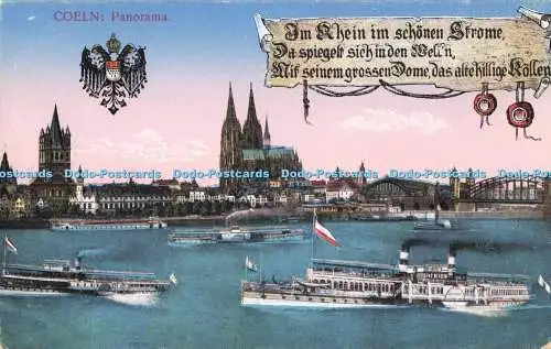 R199882 Coeln Panorama Im Rhein im schönen Strome H Worringen 47 414