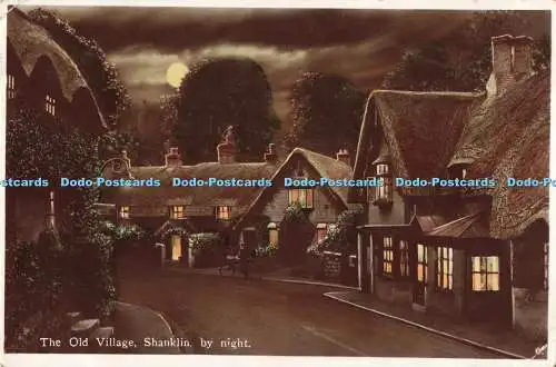 R203033 The Old Village Shanklin by Night Nigh RP 1950