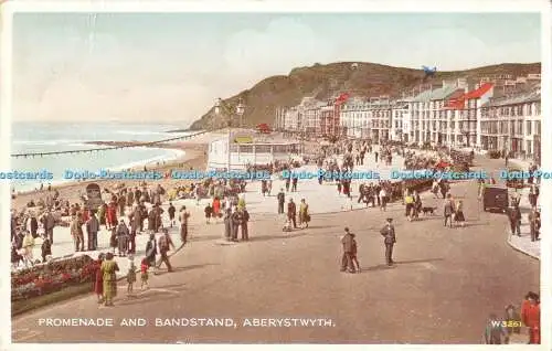 R201576 Promenade und Bandstand Aberystwyth Valentines Carbo Farbe 1952
