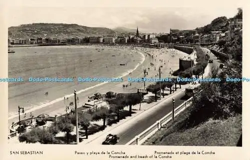 R200147 San Sebastian Paseo y playa de la Concha Promenade und Strand von la Conch