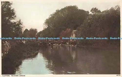 R202035 Flatford The River and Bridge 66126 Photochrom