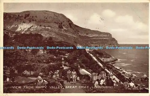 R203713 Ansicht vom Happy Valley Great Orme Llandudno W 1953 Valentines Phototype