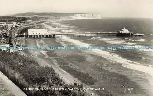 R203886 Sandown from the Battery Gardens Isle of Wight L 8607 Valentines RP