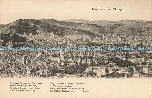 R202364 Panorama von Stuttgart Da liegst du nun im Sonnenglanz Schön wie ich je