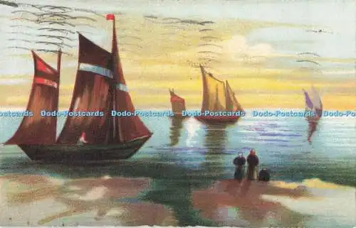 R202445 Segelboote Gemälde gedruckt in Italien Postkarte