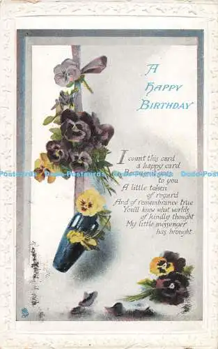 R205159 A Happy Birthday I count this card a happy card Grußkarte Tuck Gem B