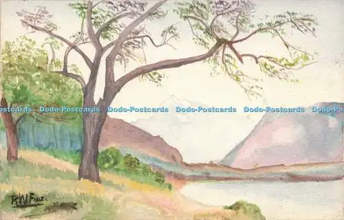 R206884 R W Fohlen Landschaft Gemälde Postkarte