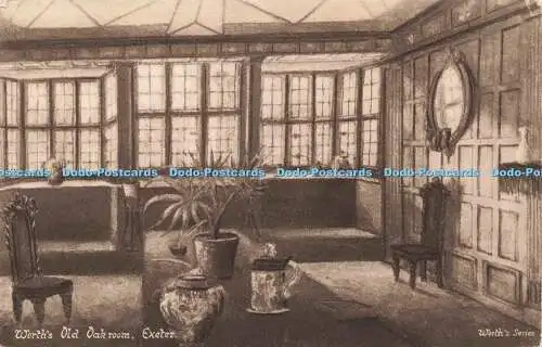 R206925 Worths Old Oak room Exeter Worths Series Oak Panelled Gallery Dated 1580
