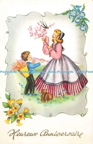 R205384 Heureux Anniversaire Photochrom 390 Grußkarte