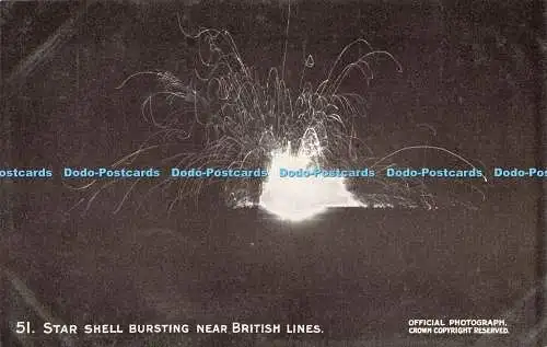 R209254 Star Shell Bursting Near British Lines Battle Pictures Crown Series VII