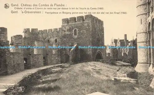 R210588 Nels Gand Chateau des Comtes de Flandre Chatelet dentree et Chemin de ro