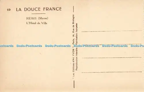 R209394 La Douce France Reims Marne L Hotel de Ville Les Editions d Art Yvon