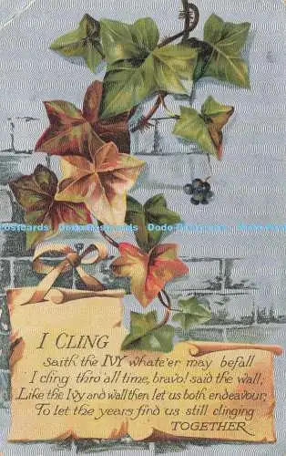 R207528 Ich klammer mich Da mit dem Efeu Wasser fallen könnte klammere ich mich alle Zeit durch Bravo sagte