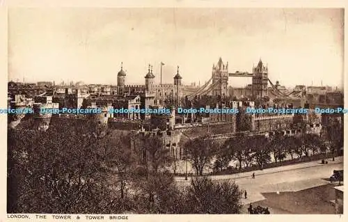R211071 London The Tower and Tower Bridge Photochrom