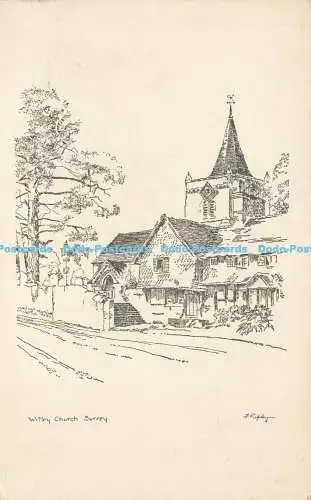 R207710 Witley Church Surrey J Ripley Postkarte