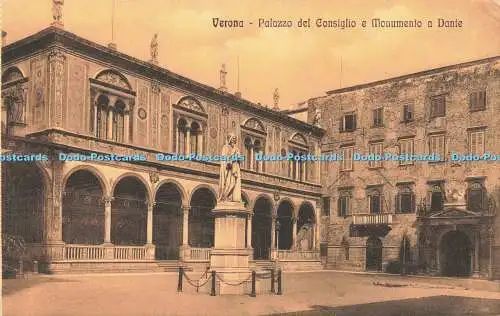 R213292 Verona Palazzo del Consiglio e Monumento a Dante 1143 Angelo Ronca