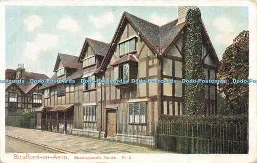 R213647 Stratford on Avon Shakespeares House N E Autochrom Bildbriefpapier