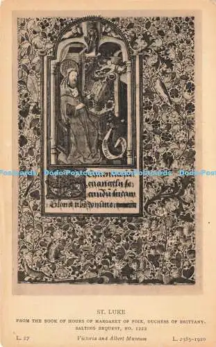 R211777 Lukas aus dem Stundenbuch der Margarete von Foix Herzogin der Bretagne S
