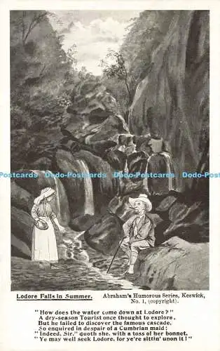 R211853 Lodore Falls in Sommer Abrahams Humorvolle Serie Nr 1 Wie macht das Wasser