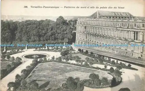 R213869 380 Versailles Panoramique Parterres du nord et aile du palais du Senat