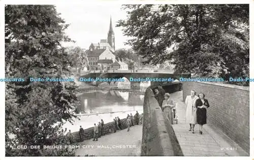 R213949 Old Dee Bridge from City Wall Chester H 4411 RP 1960