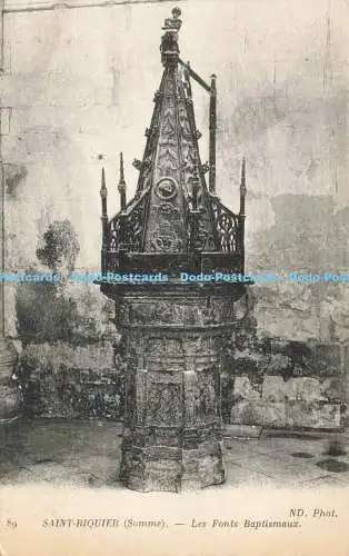 R212142 89 Saint Riquier Somme Les Fonts Baptismaux ND Phot Imp Phot Neurdein