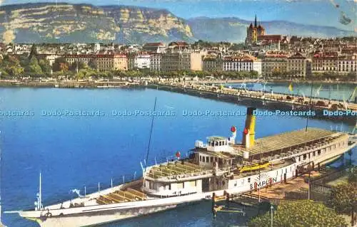 R214058 11 Geneve Debarcadere du quai du Mont Blanc et vue sur la ville Jaeger