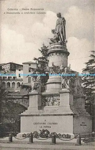 R215836 Genova Piazza Acquaverde e Monumento a Cristoforo Colombo