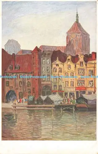 R216098 024 Liegeplatz Hellingrath Danzig Filchmarkt mit Johanniskirche Danziger Verl