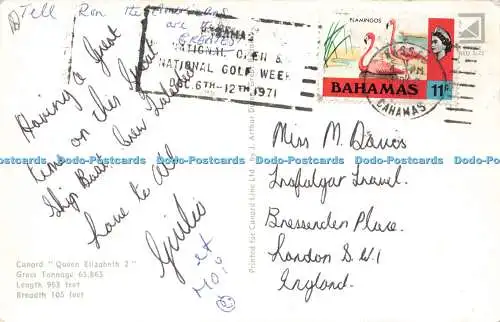 R216183 Cunard Queen Elizabeth 2 Cunard Line Dixon 1971