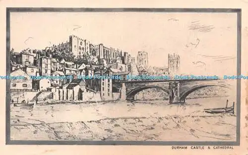 R218024 Durham Castle and Cathedral Photochrom London and Tunbridge Wells