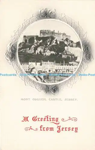 R216628 Mont Orgueil Castle Jersey A Greeting from Jersey F F