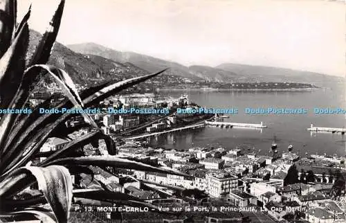 R218096 P 13 Monte Carlo Vue sur le Port la Principaute Le Cap Martin S I C A Sa