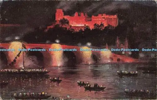 R216802 Heidelberg Schlossbeleuchtung Nr 105366 Jul Wettstein Nachfolger Gemalde