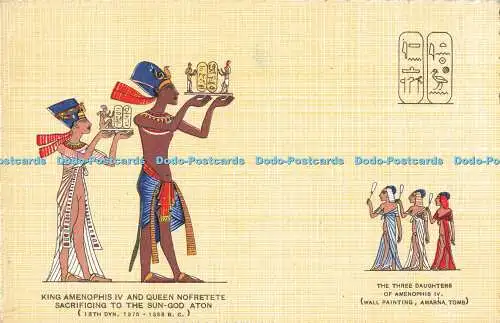R216815 König Amenophis IV. und Königin Nofretete opfern dem Sonnengott Aton Th