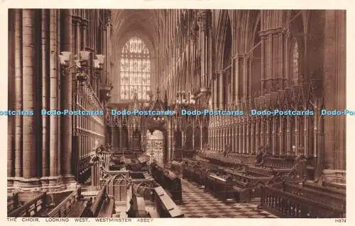 R218209 The Choir Looking West Westminster Abbey Walter Scott Bradford Postkarte