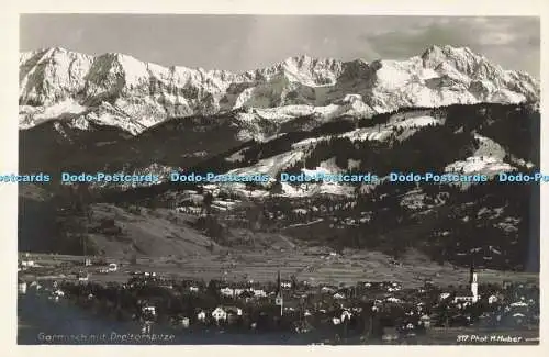 R216840 Garmisch mit Dreitorspitze 317 Foto H Huber Deutsche Heimatbilder