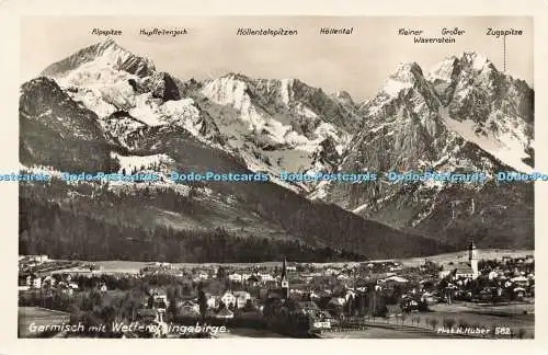 R217359 Garmisch mit Wettensteingebirge H Huber 582 Deutsche Heimatbilder